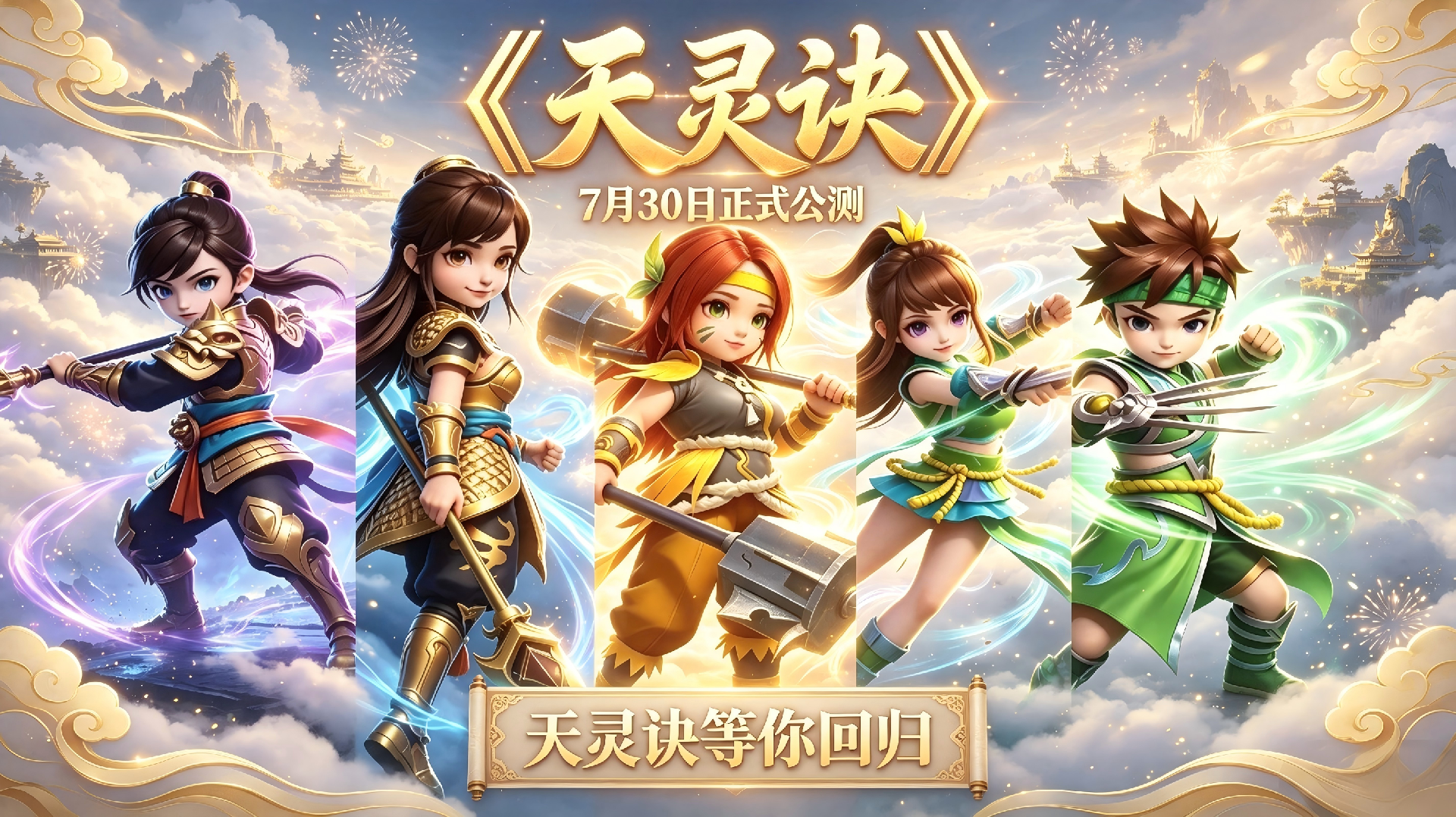 7月30日17:00公测!全新轻策略回合仙侠《天灵诀》,不肝不氪慢慢修仙! 7月30日17:00公测!全新轻策略回合仙侠《天灵诀》,不肝不氪慢慢修仙!